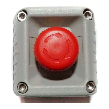 Springer Controls Co T.E.R., VICTOR Wall Mount Control Station, Gray, 1 Hole Latched E-Stop F71EG10000000001